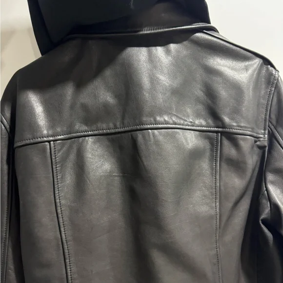 All Saints Renzo Men’s Black Leather Biker Jacket - Picture 5 of 11